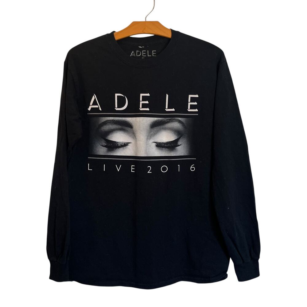 Adele Live 2016 T-Shirt Tour Long Sleeve Cities Black Band Artist Merch Size M